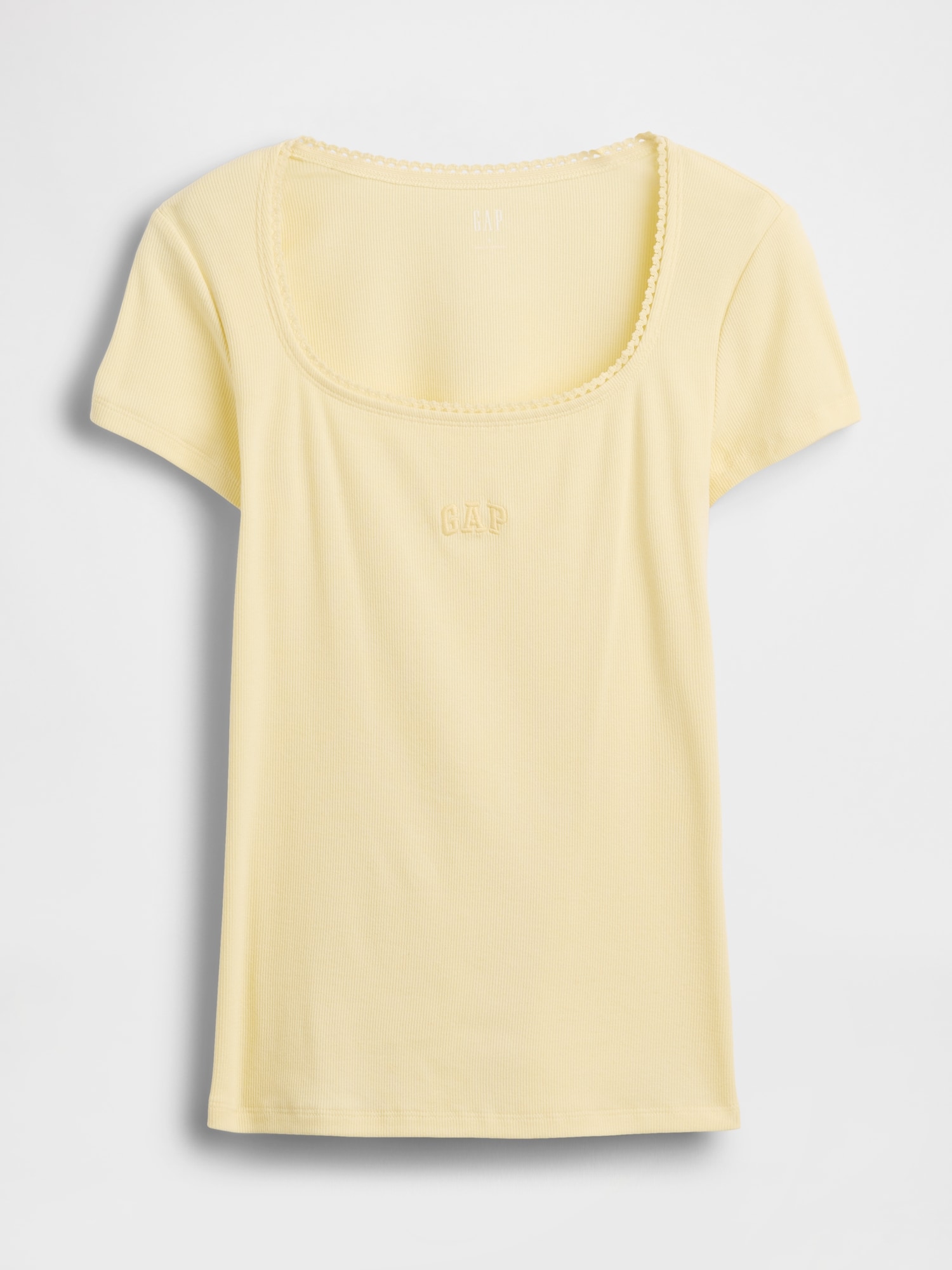 リブ GAPロゴ スクープネック トップス-4