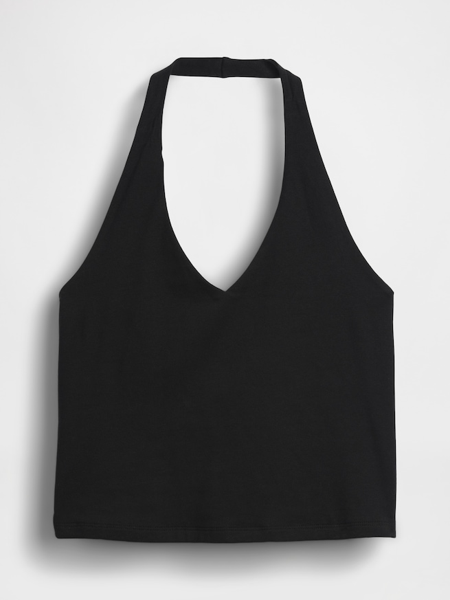 クロースニット ホルターネック クロップドトップス-4