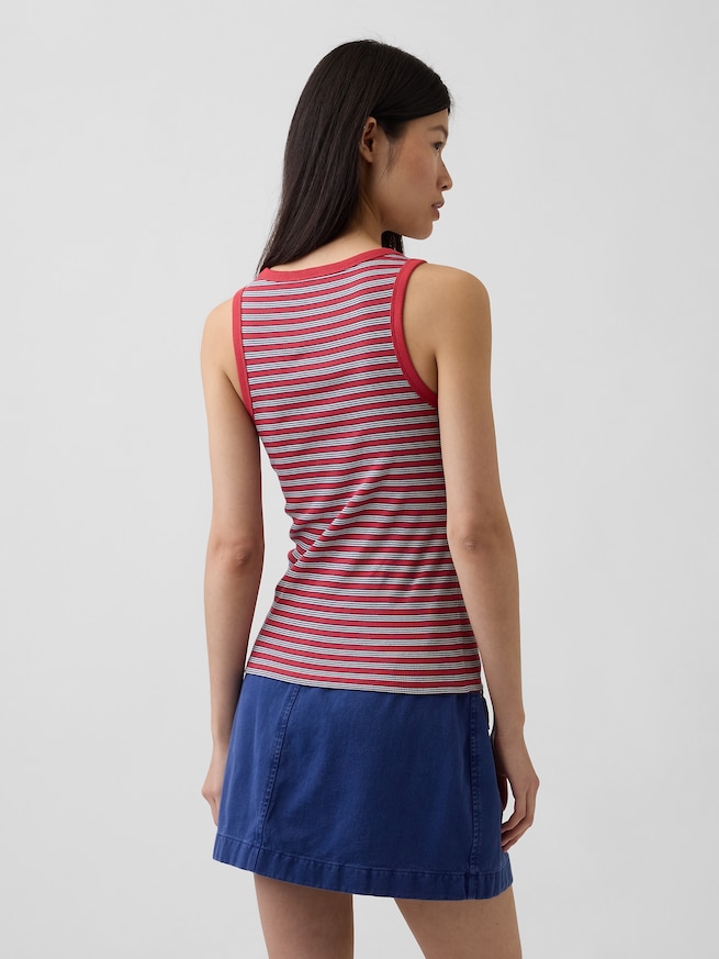 リブ スクープネック タンクトップ-2