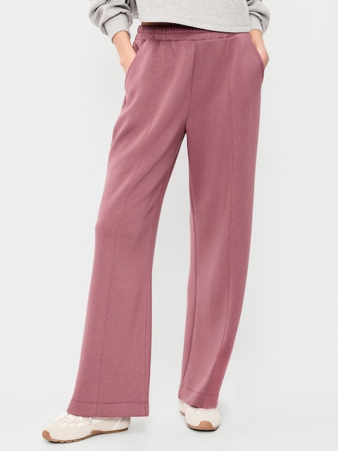 High-Waisted Bounce Fleece Wide-Leg Sweatpants