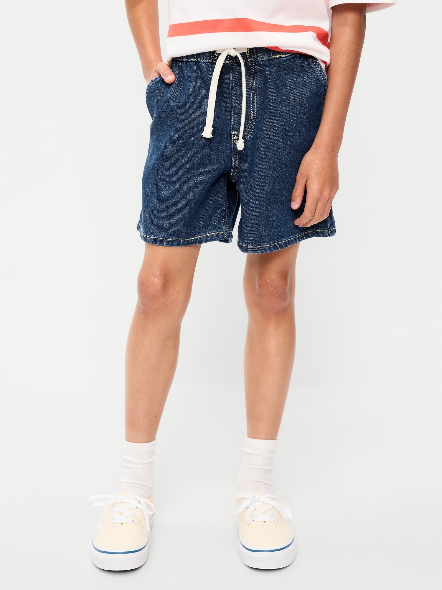 Above Knee Super Baggy Pull-On Jean Shorts for Boys