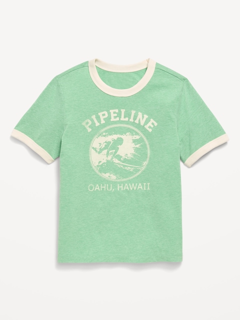 Softest Short-Sleeve Ringer Graphic T-Shirt for Boys