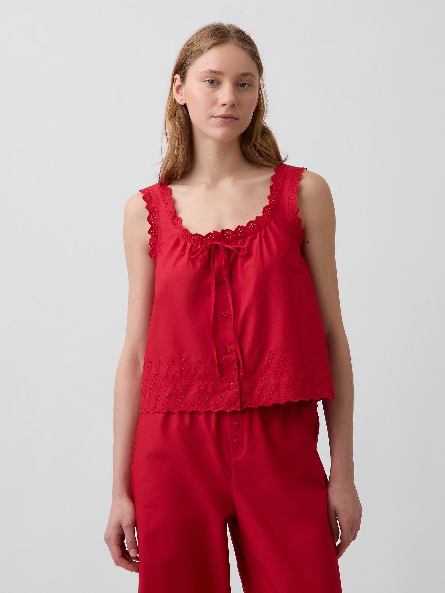 CAMISOLE BRODÉE DE PYJAMA
