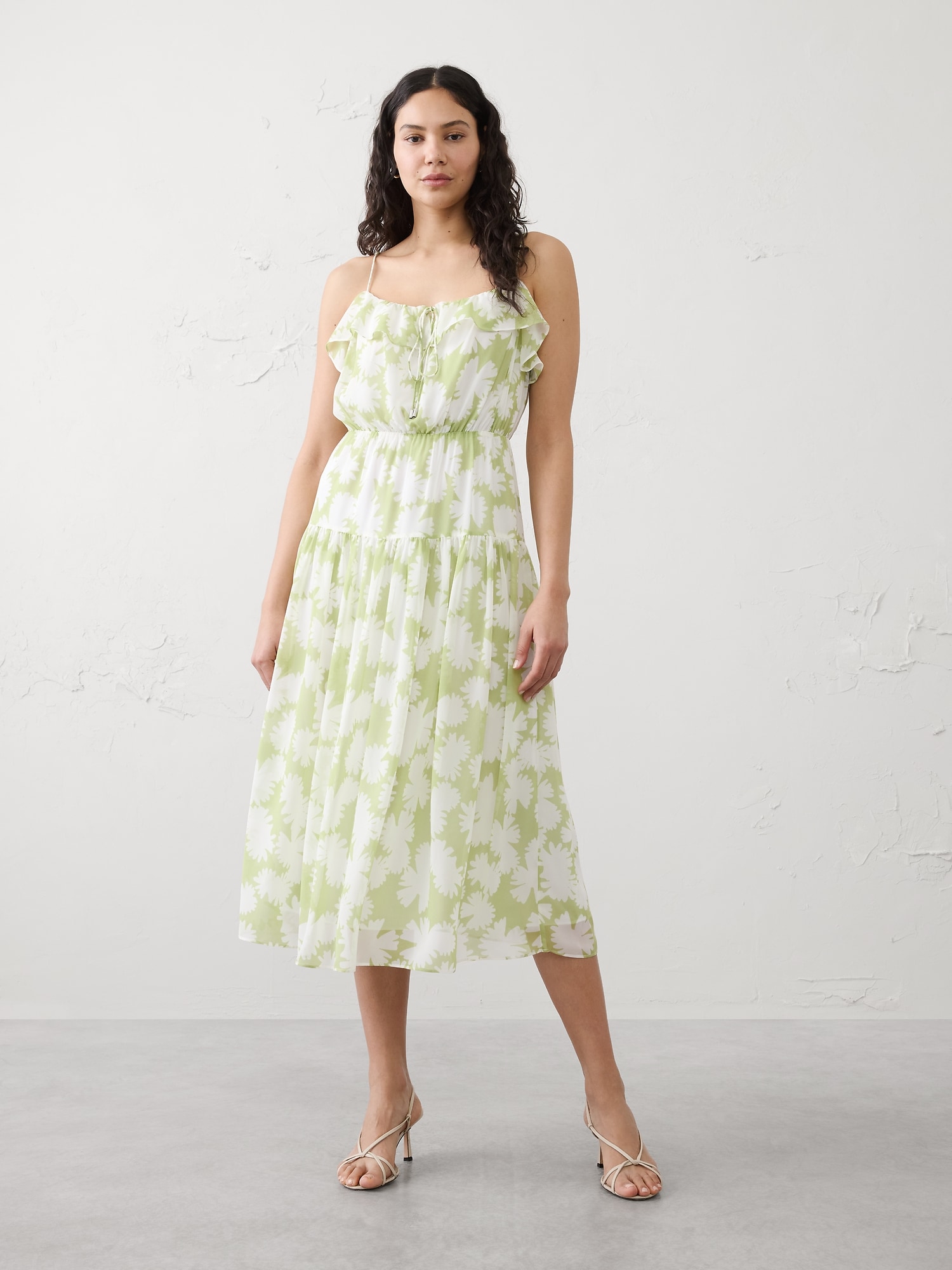 ROBE MI-LONGUE EN CHIFFON
