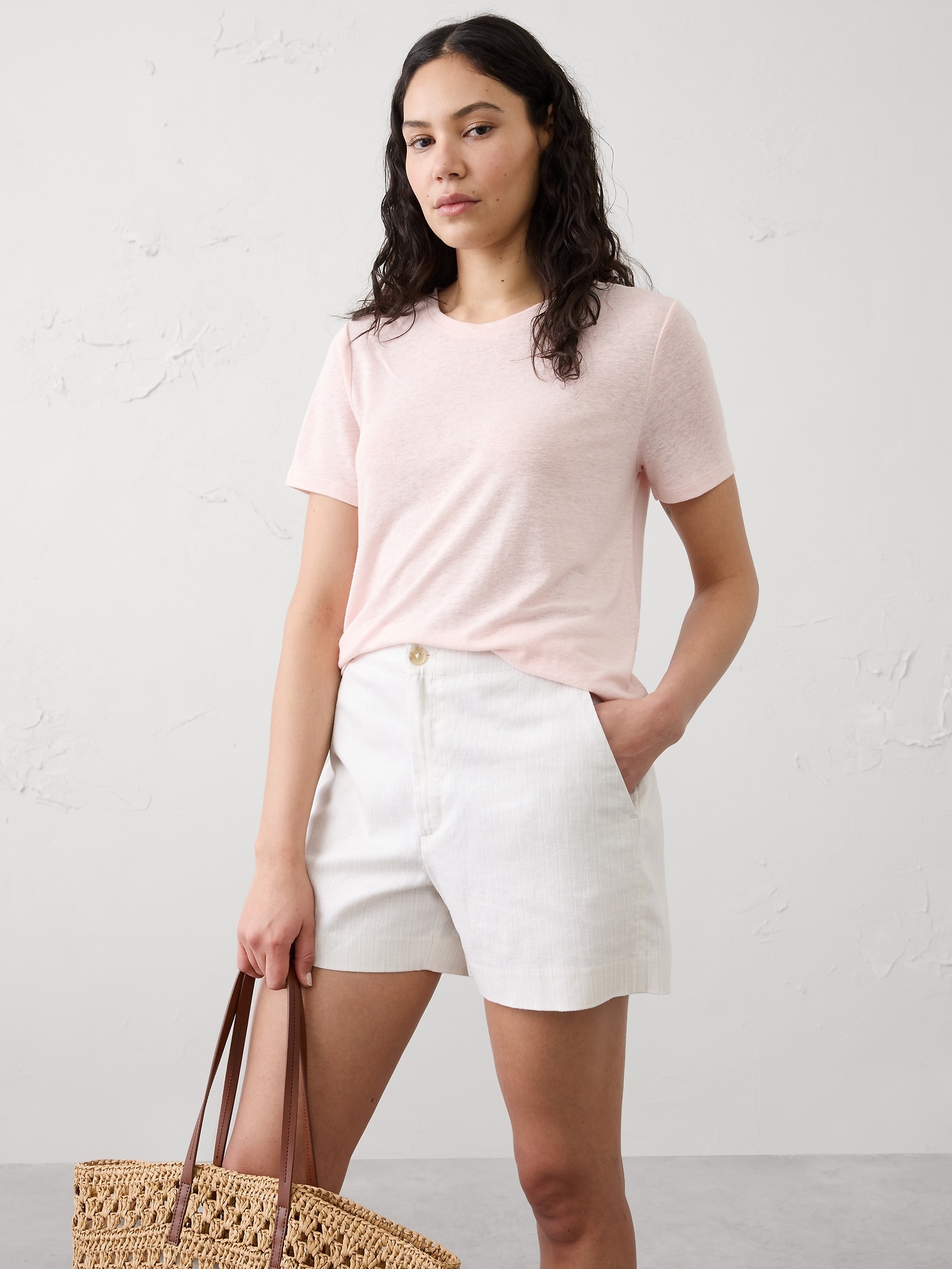 Linen-Blend T-Shirt