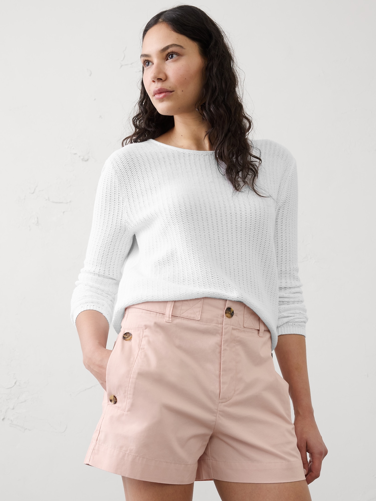 High-Rise Twill Utility Short