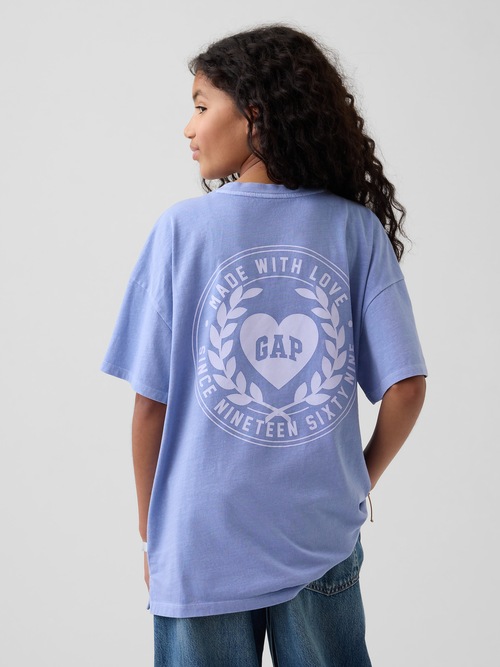 GAPハートロゴ オーバーサイズ チュニックTシャツ (キッズ)