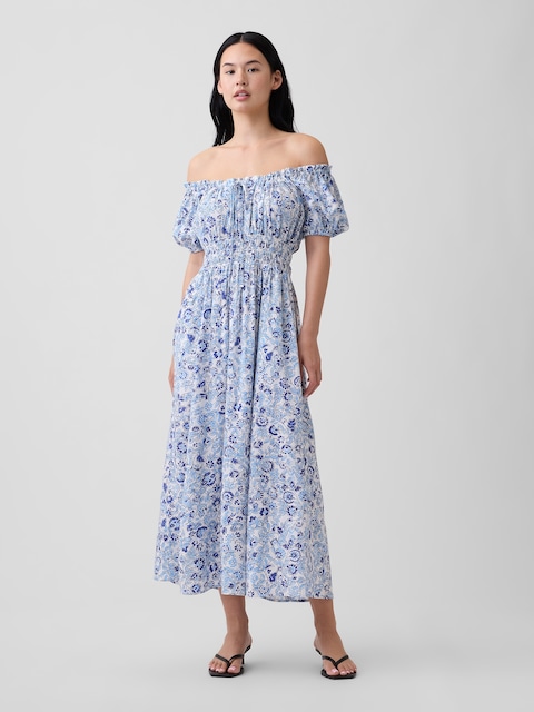 Puff Sleeve Maxi Dress