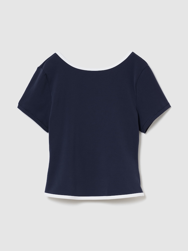 GapFit スムース リバーシブル ラップ クロップド トップス-0