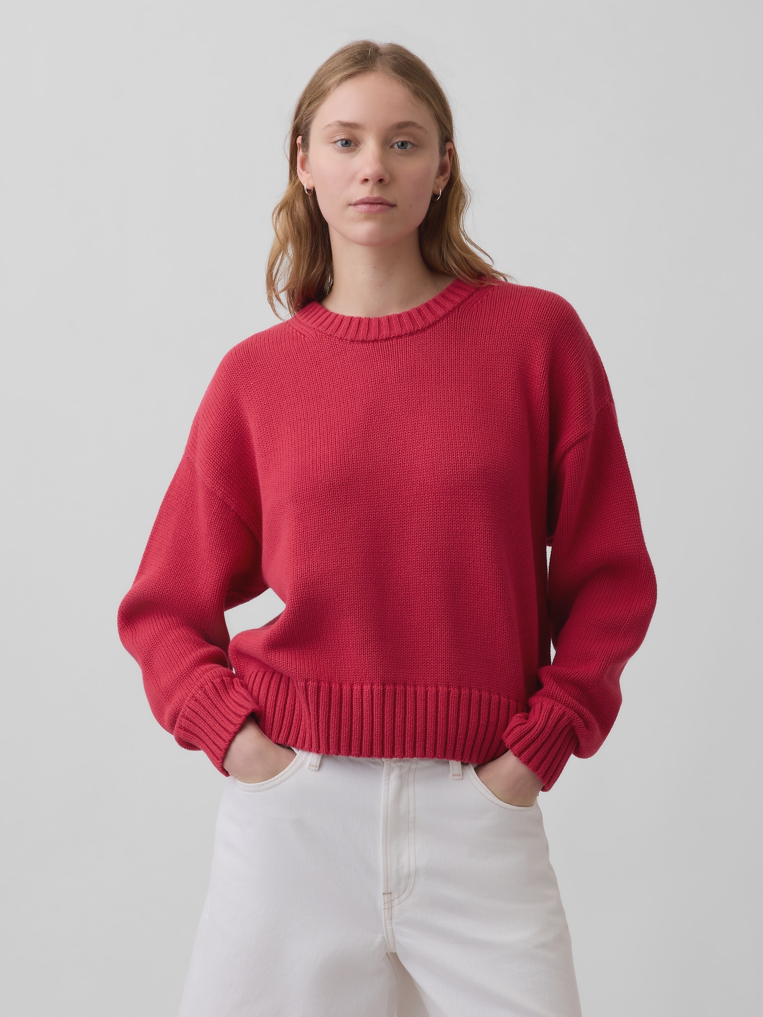 100% Cotton Oversized Crop Sweater