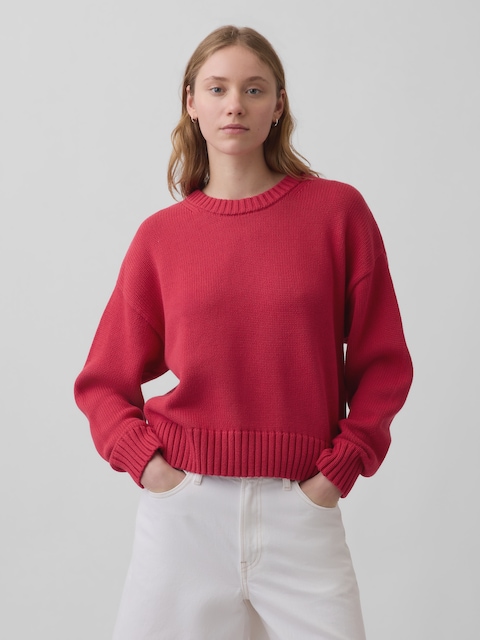 100% Cotton Oversized Crop Sweater