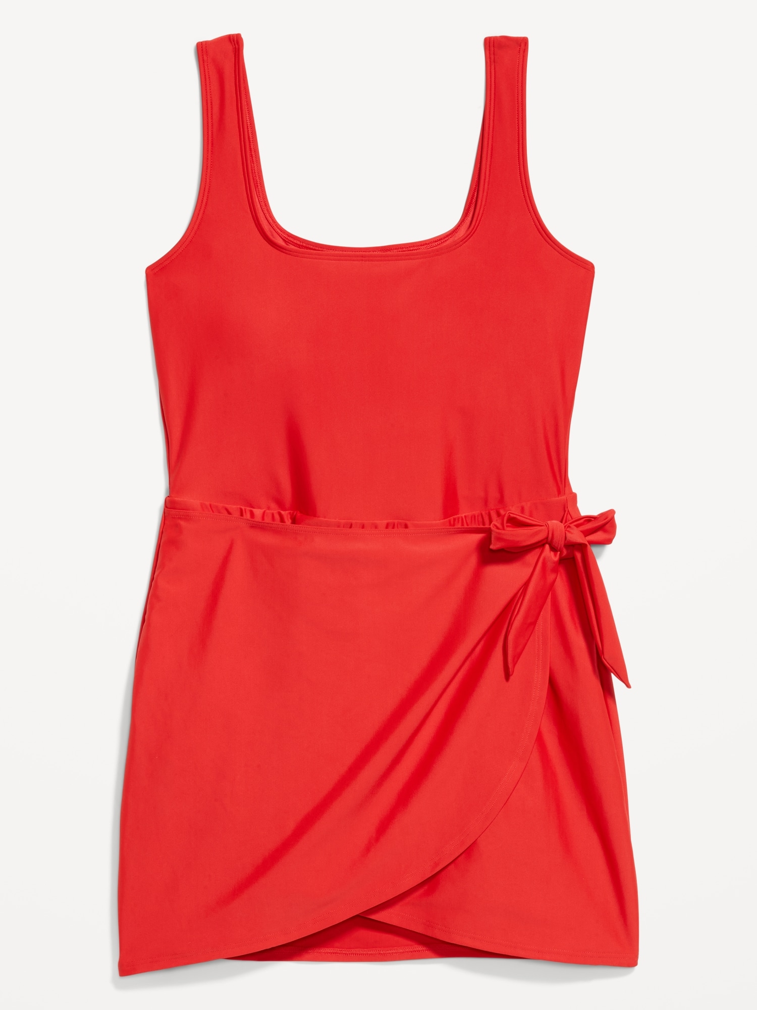 Matte Side-Tie Swim Dress