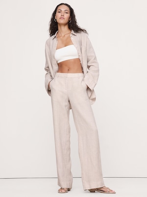 エブリデイ ワイドレッグ リネン パンツ