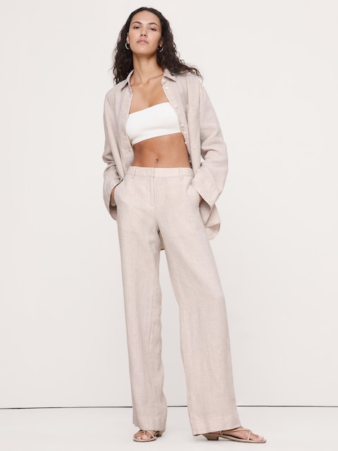 PANTALON À JAMBE LARGE DE TOUS LES JOURS EN LIN