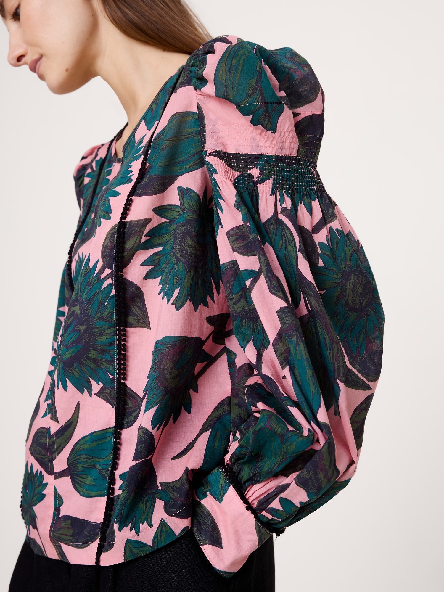 ライトウェイト コットン パフスリーブ トップス-2