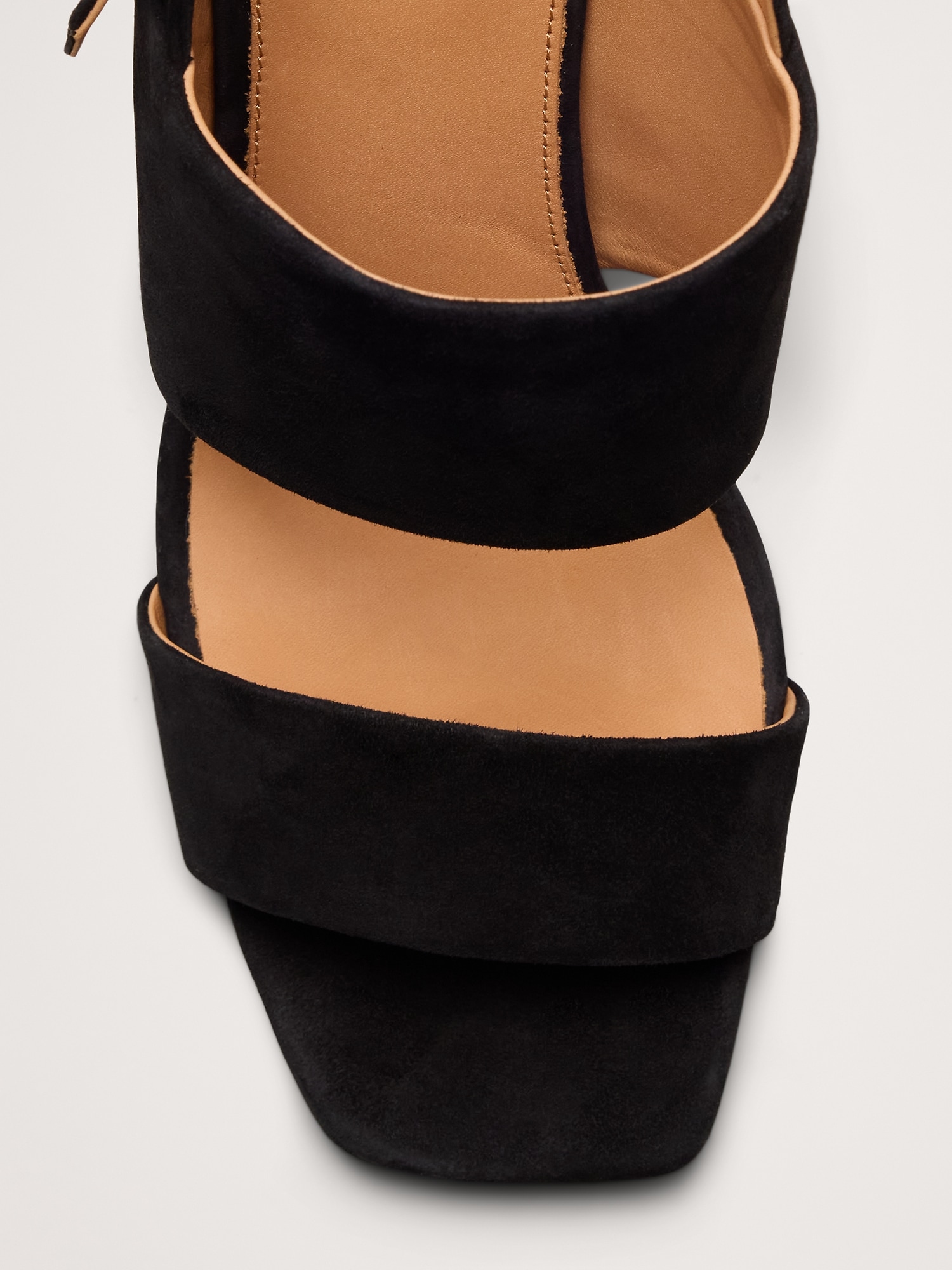 Suede Block-Heel Sandal