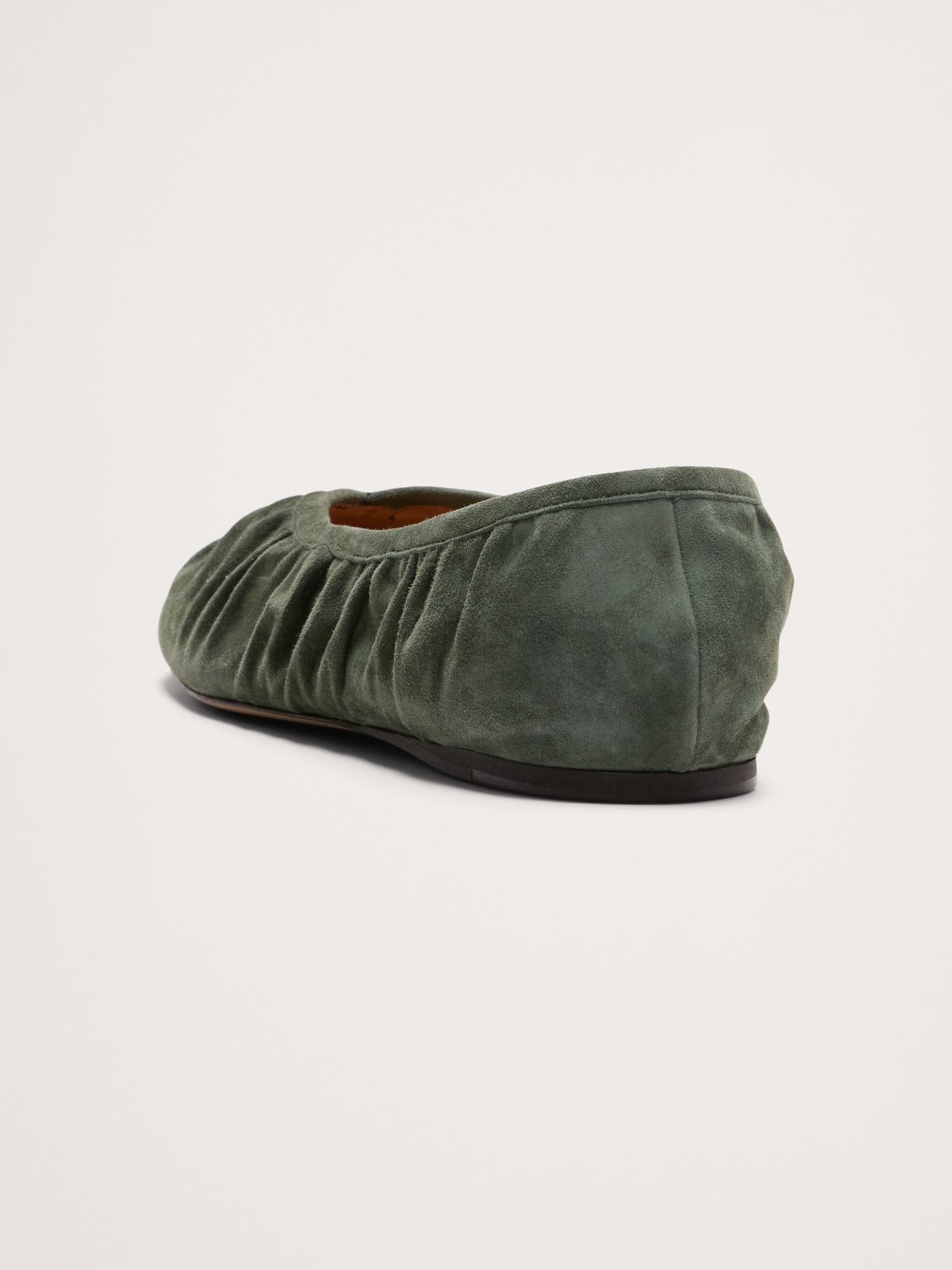 Ruched Suede Ballet Flat