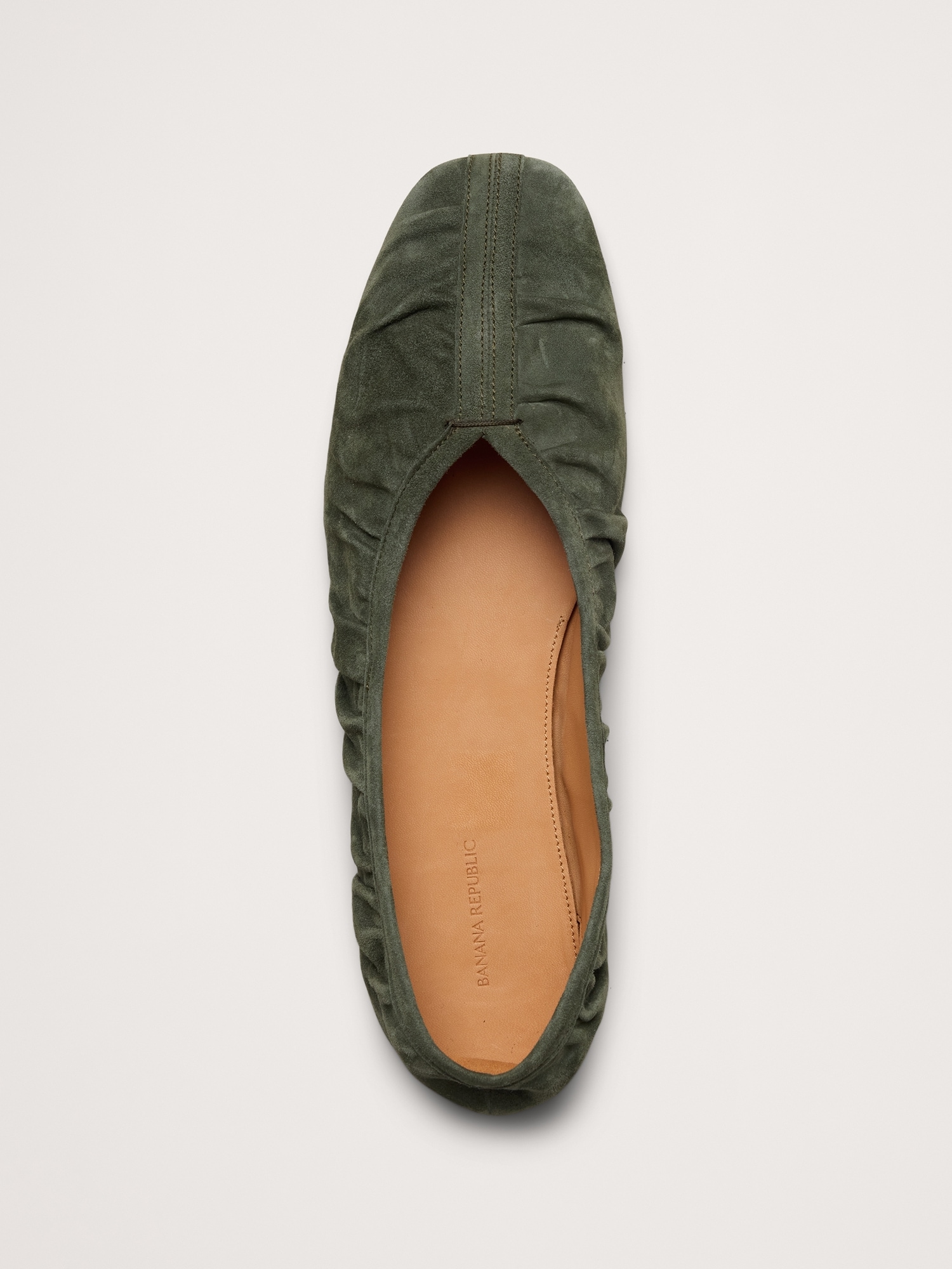 Ruched Suede Ballet Flat