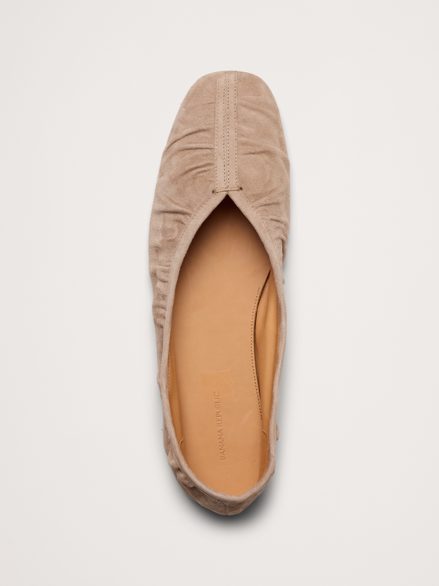 Ruched Suede Ballet Flat