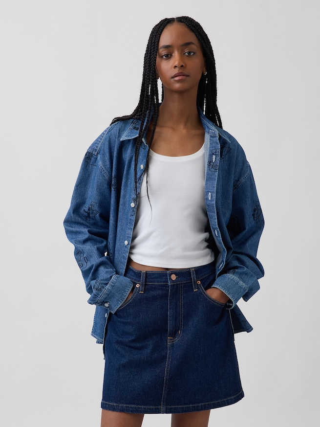 ジャン＝ミシェル・バスキア プリント デニムシャツ-4