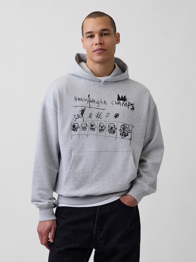 ジャン＝ミシェル・バスキア ヘビーウェイトパーカー-0