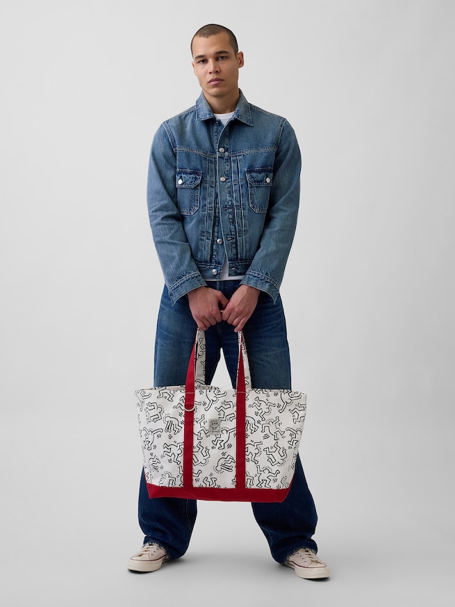 キース・ヘリング キャンバス トートバッグ-1