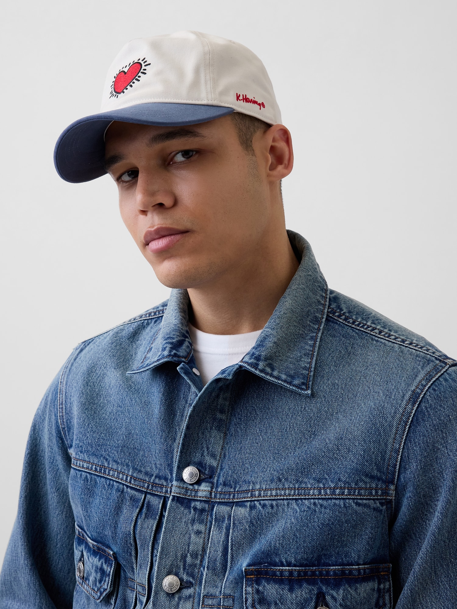 キース・ヘリング ハート ベースボールキャップ-0