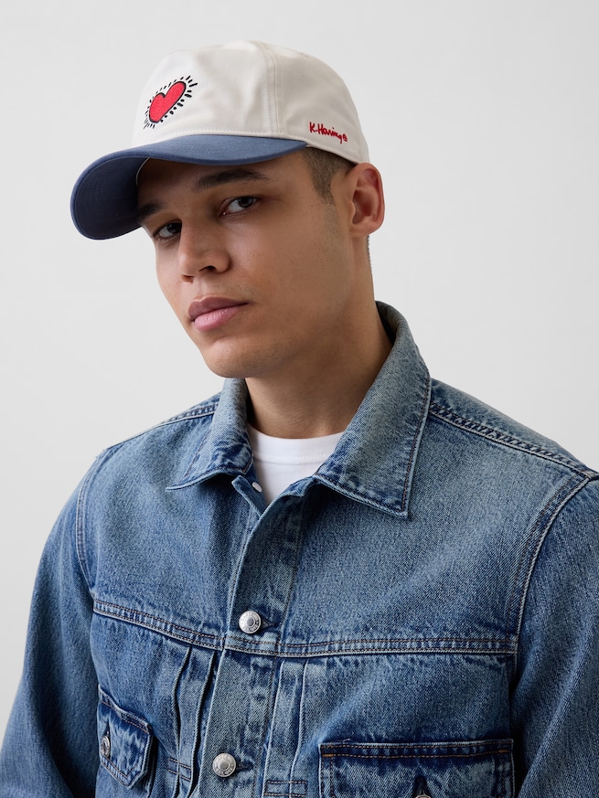 キース・ヘリング ハート ベースボールキャップ-0