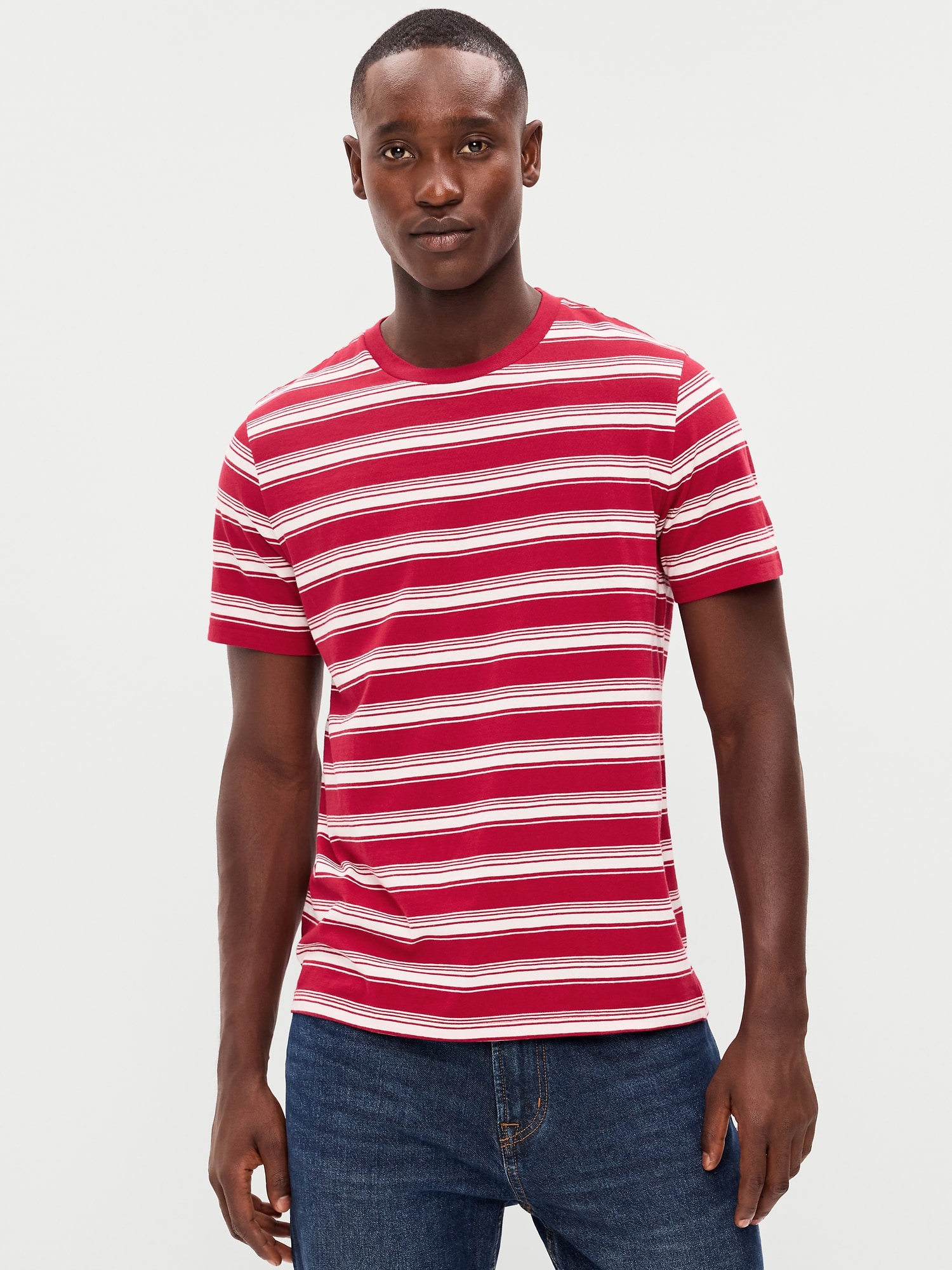 T-SHIRT RAS DU COU À RAYURES