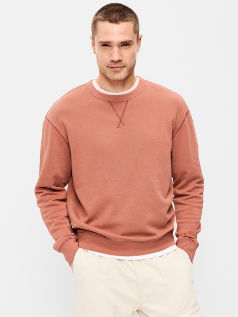 Loose Garment-Washed Crew-Neck Sweatshirt