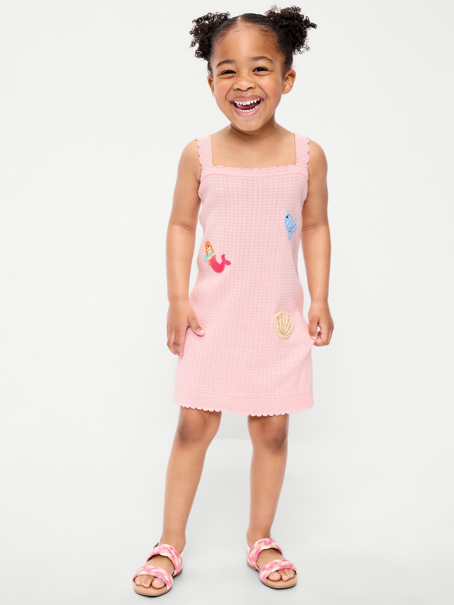 Sleeveless Sweater-Knit Dress for Toddler Girls