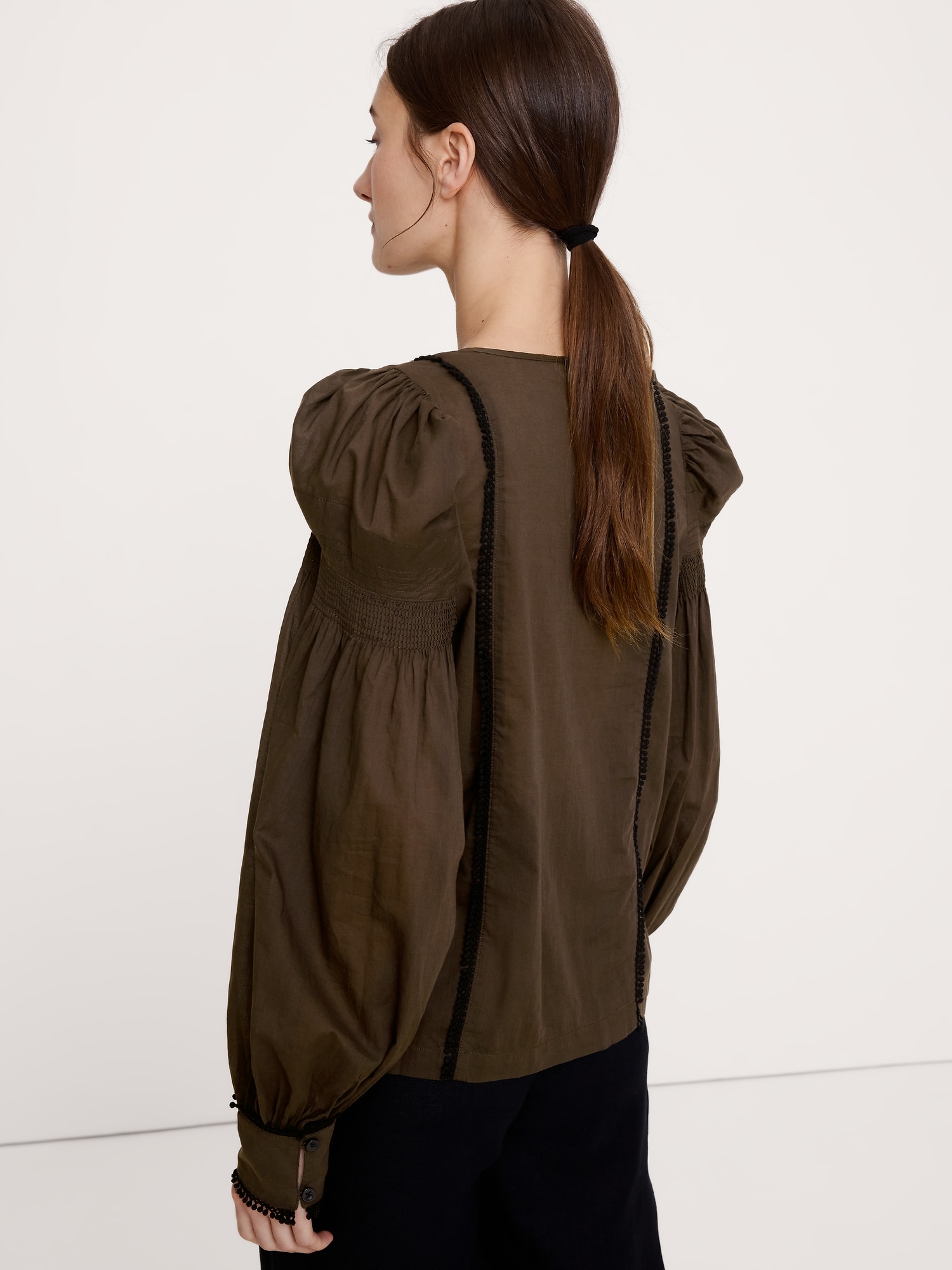 ライトウェイト コットン パフスリーブ トップス-1