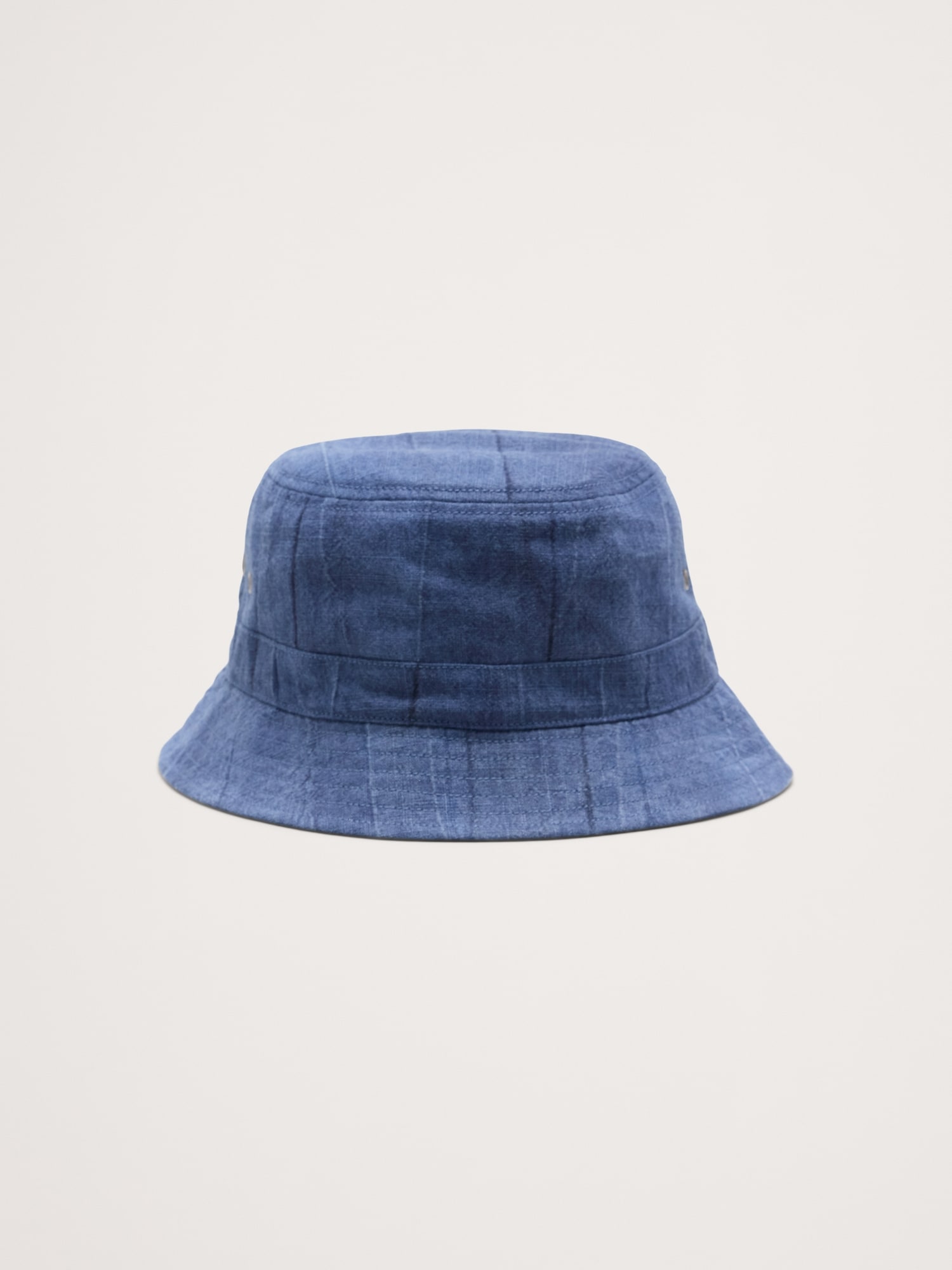 CHAPEAU CLOCHE TEXTURÉ EN MÉLANGE DE COTON ET RAMIE - Bleu