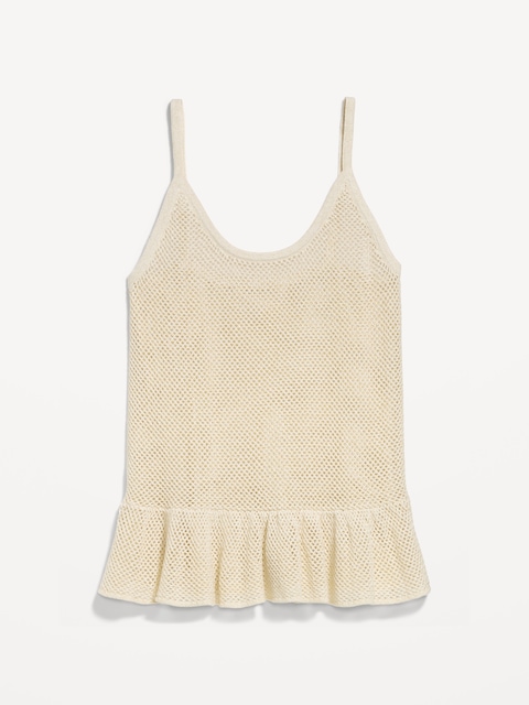 Metallic Peplum Tank Top