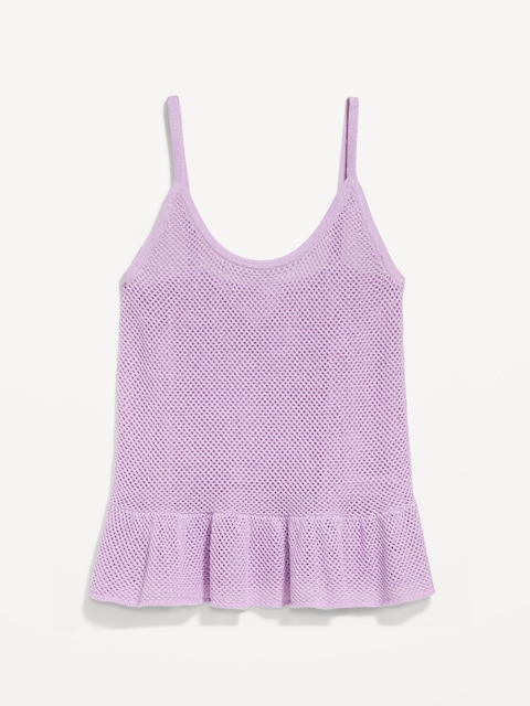 Metallic Peplum Tank Top