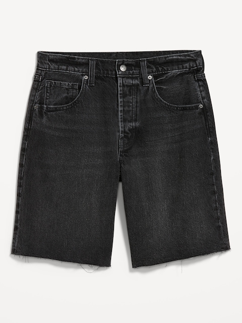 Mid-Rise Baggy Jean Shorts -- 9-inch inseam