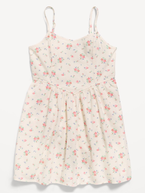 ROBE AJUSTÉE ET ÉVASÉE SANS MANCHES À MOTIF POUR FILLE