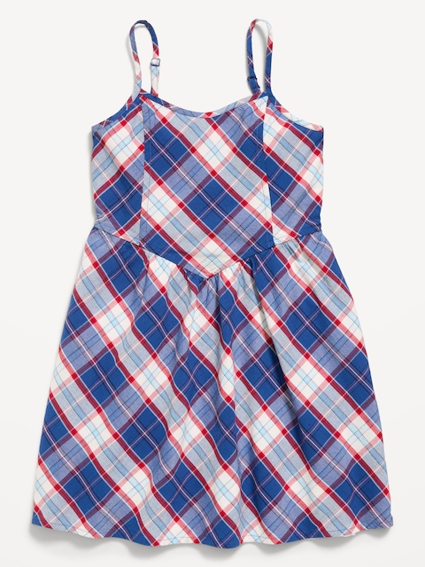 ROBE AJUSTÉE ET ÉVASÉE À CARREAUX SANS MANCHES POUR FILLE