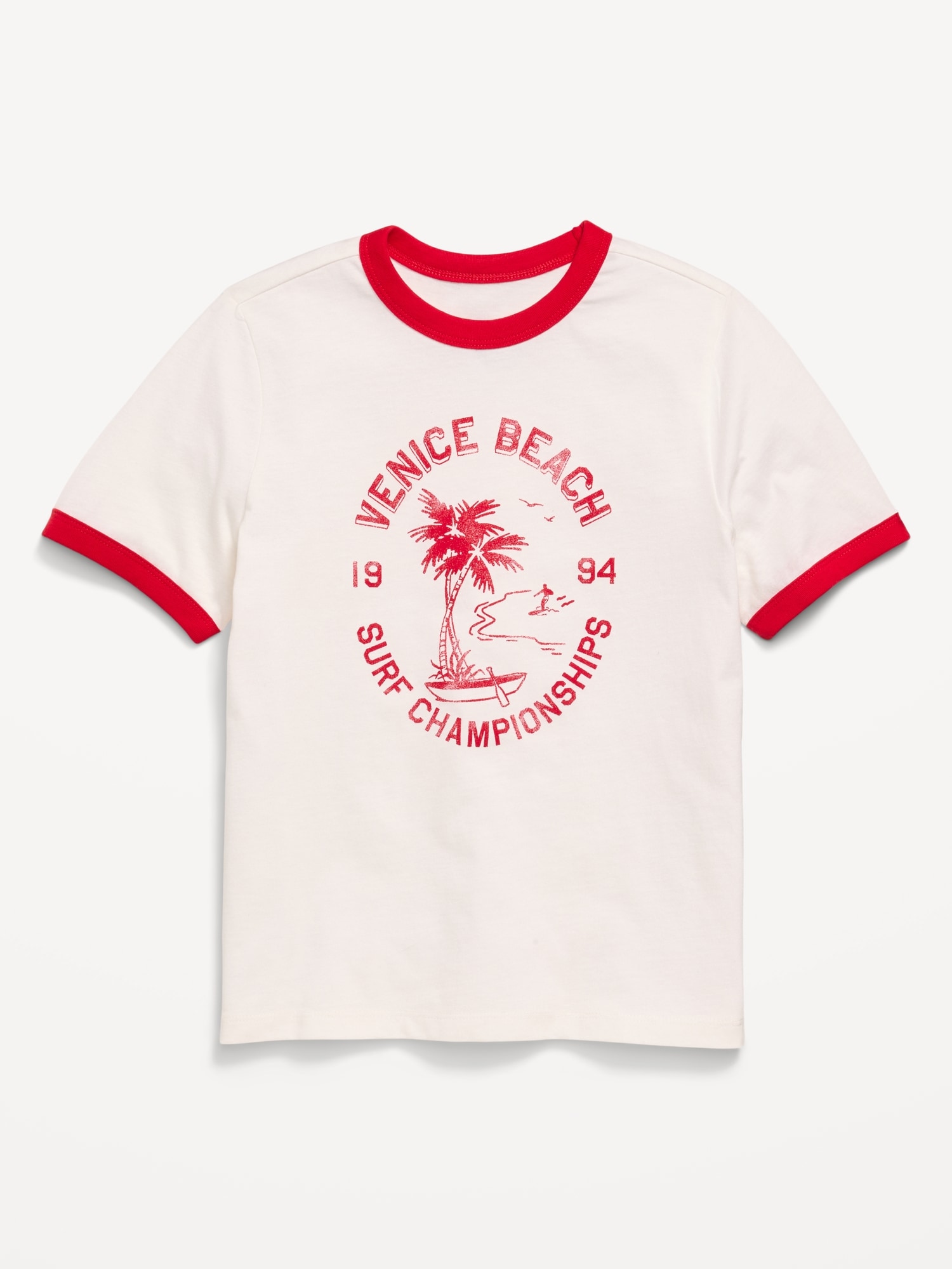 T-SHIRT ULTRA-DOUX À MANCHES COURTES À BORDS CONTRASTANTS ET À IMPRIMÉ POUR GARÇON