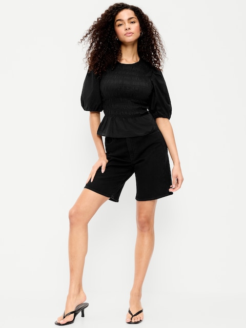 High-Waisted Wow Jean Shorts -- 9-inch inseam