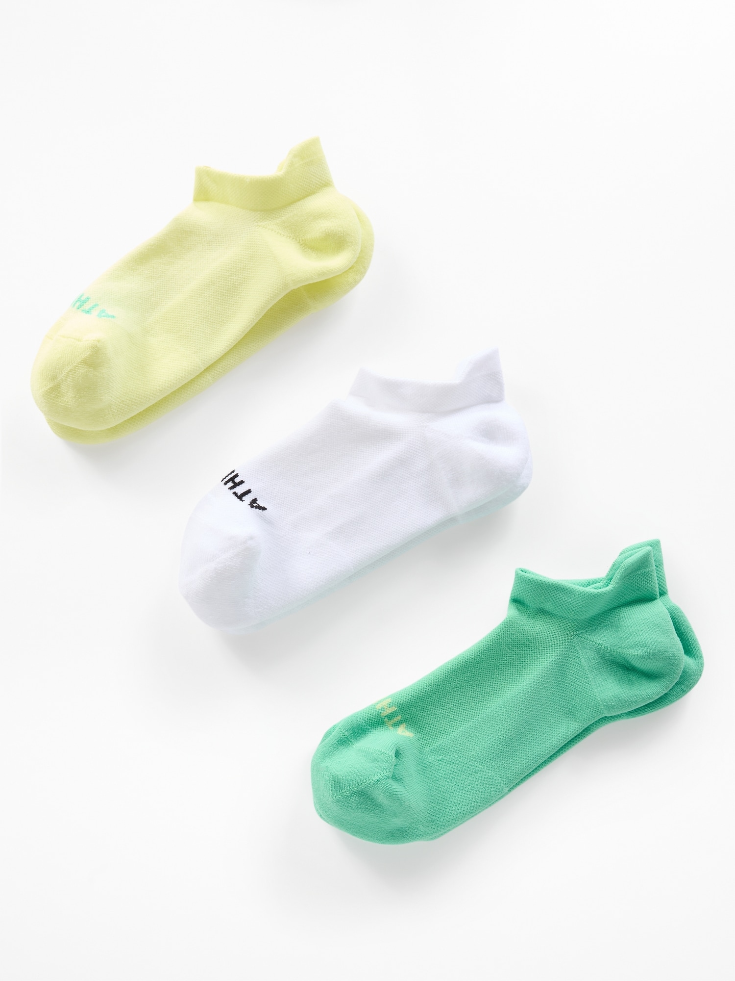 Athleta High Performance Ankle Sock 3-pack In Spark/palmetto/white
