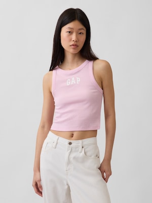 リブ GAPロゴ クロップド タンクトップ