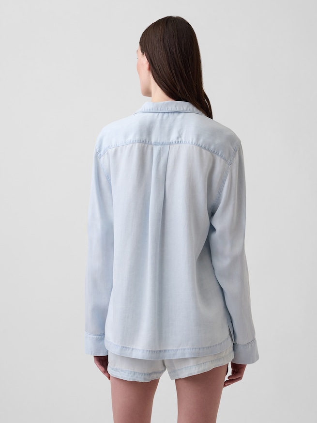 ポプリン パジャマシャツ-2