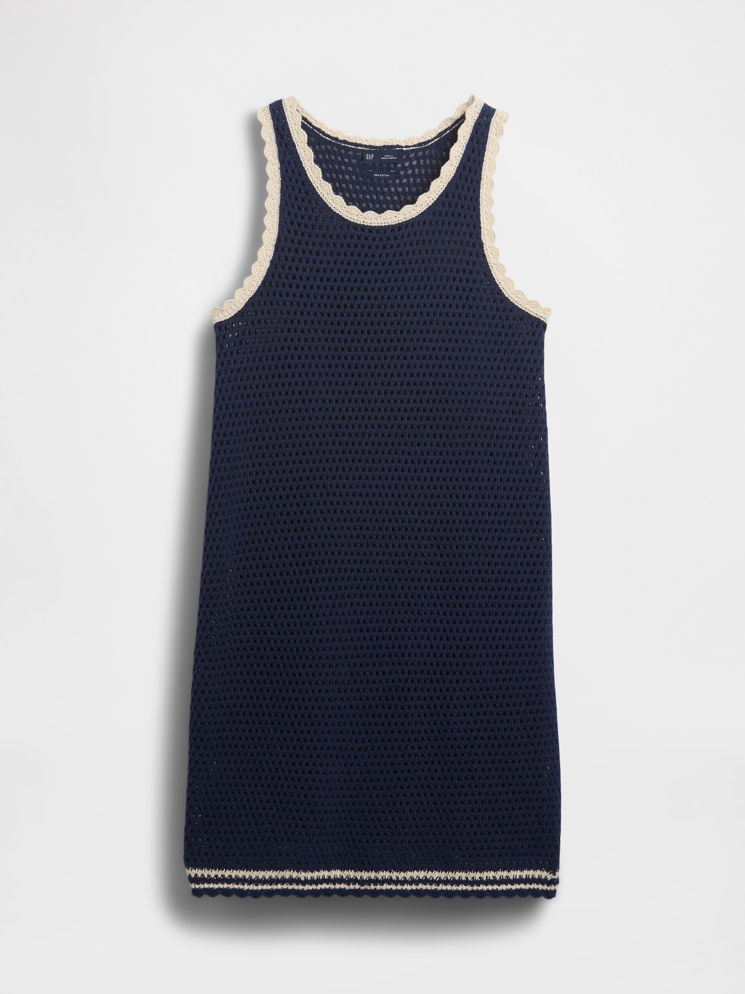 100% Cotton Crochet Mini Dress