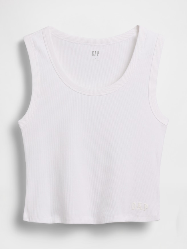 リブ クロップド スクープネック タンクトップ-4