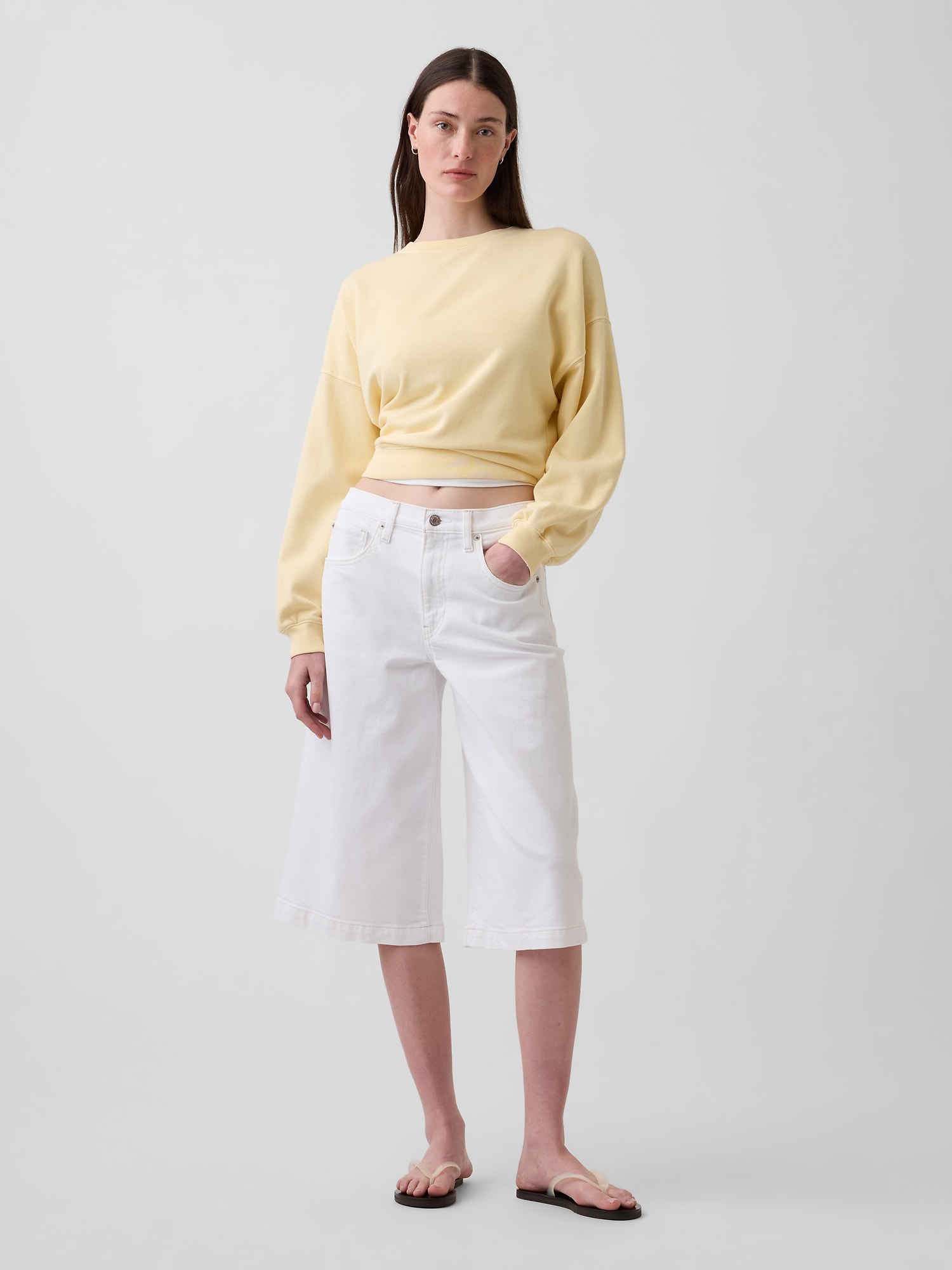 High Rise Culotte Jeans