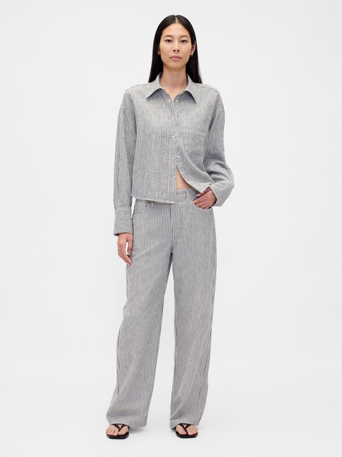 コットンリネン ワイドパンツ