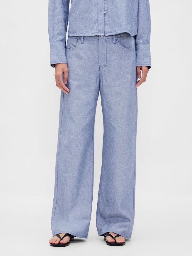 コットンリネン ワイドパンツ-1