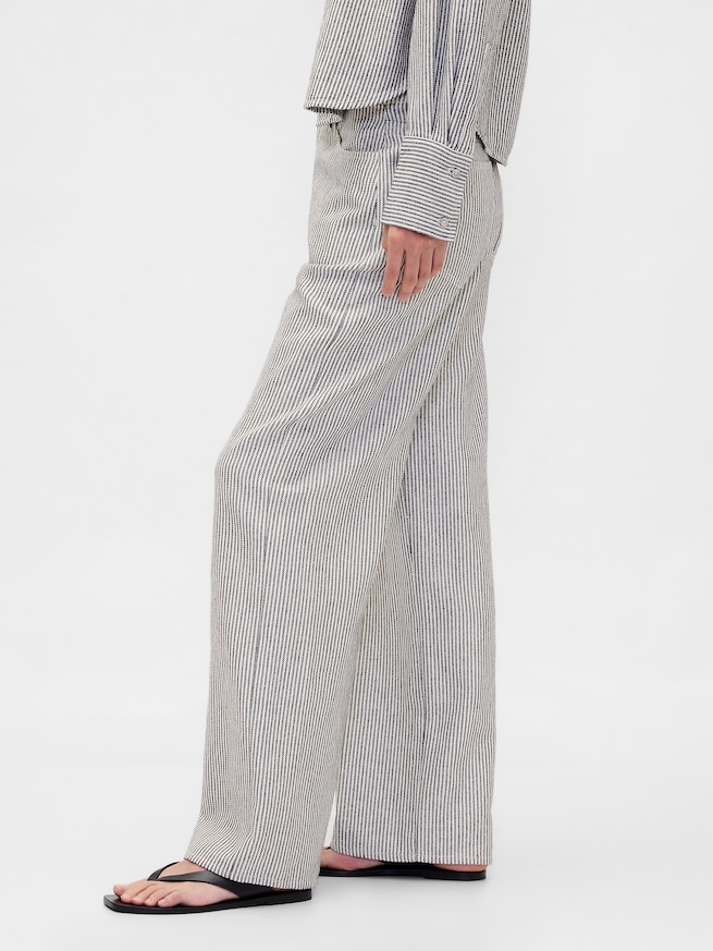 コットンリネン ワイドパンツ-2