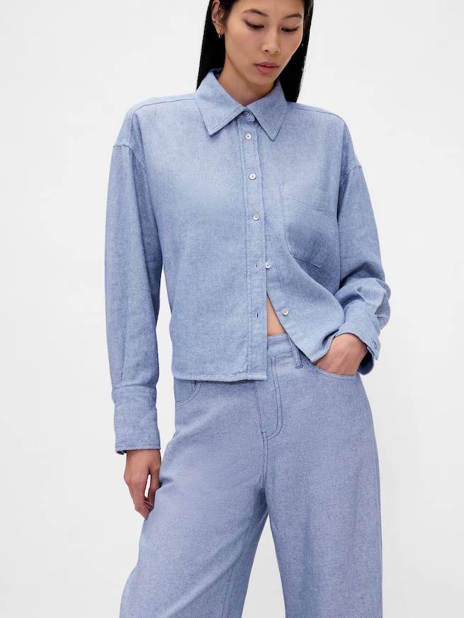 コットンリネン ワイドパンツ-5